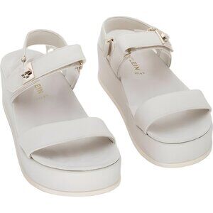 GUESS Fabulon Two Strap Platform Sandals Ivory Women US 7.5M